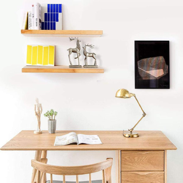 Rona Floating Shelves Wall Mounted,Natural Bamboo SmallWall Shelves